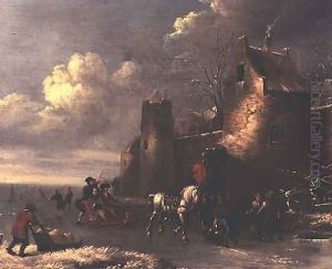 Sledging on a Frozen River by Rutger Verburgh
