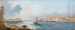 View Of Valletta And Fort Saint Angelo From The Entrance To The Grand Harbour
