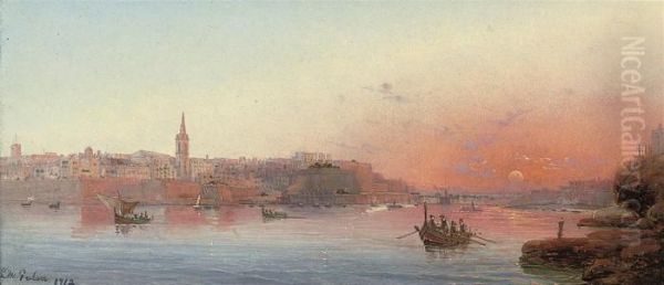 Sunset Over The Grand Harbour, Valetta, Malta - view 1