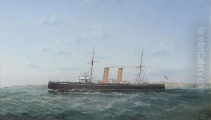An Armoured Cruiser Outward-bound From Valetta