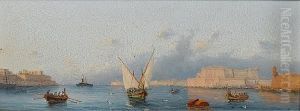 Shipping In The Grand Harbour, Valetta, Malta, A Pair