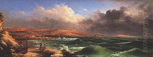 Fishermen On The Seafront
Watching A Storm Approaching The Maltese Coast, Signed, Oil On Board Fishermen On The Seafront
Watching A Storm Approaching The Maltese Coast, Signed, Oil On Board