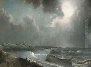 Scheveningen beach on a windy day 2 by Albert Van Beest