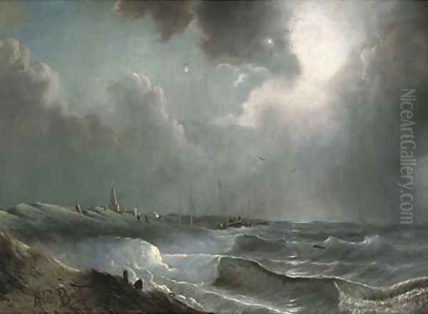 Scheveningen beach on a windy day - view 1