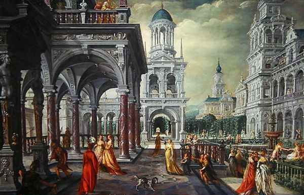 Bathseba and David with an Architectural Background - view 1