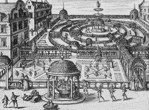 Garden, from Hortum Viridariorumque Elegantes et Mumultiplicis Formae, published c.1583 by Hans Vredeman de Vries