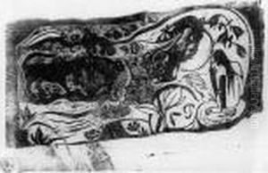 Planche Au Diable Cornu. 1898-1899. by Paul Gauguin