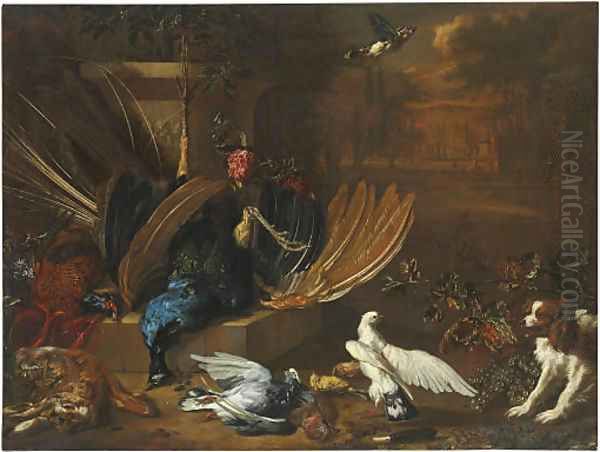 Still life of dead game with birds - view 1