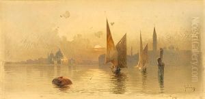 View Of Venice At Sunset by Angelos Giallina