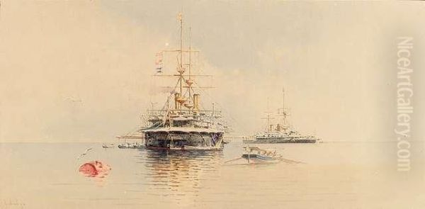 Two Britishwar-ships - view 1