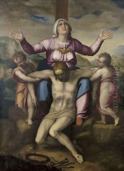 Pietà with two angels - view 1