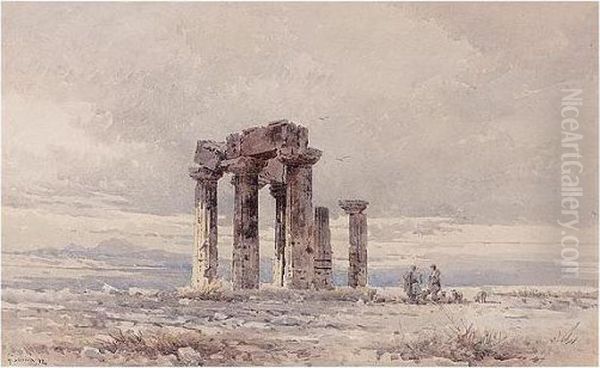 Shepherds By Ruins - view 1