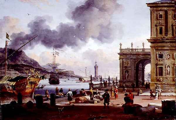 A Mediterranean Harbour Scene - view 1