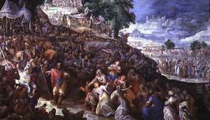 Volumnia before Coriolanus by Gillis van Valckenborch