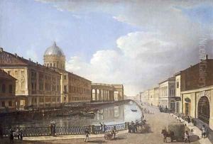 View of Kazan Cathedral, from Ekaterina Canal, St. Petersburg by Timofei Alexeyevich Vasiliev