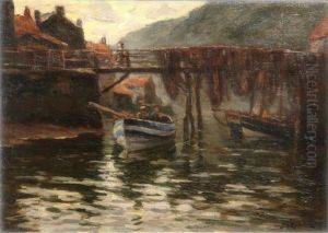 Fishing Boats Entering Polperro Harbour by Sidney Paul Goodwin
