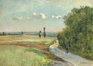 A path in a pastoral landscape by Victor-Alfred-Paul Vignon