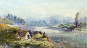 Maori Settlement, Wanganui River by John Gully