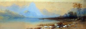 Lake Scene With Figure On Foreshore