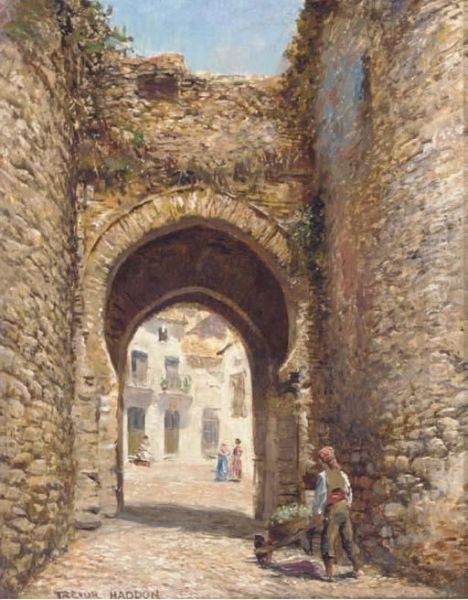 A Sunlit Courtyard Through An Archway - view 1