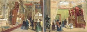 Two Interiors Of The Great Exhibition by Louis Haghe