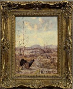 Balzende Auerhahne Inherbstlicher Alpenlandschaft by Max I Hanger