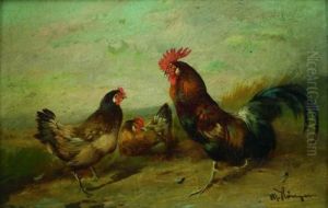 Hahn Und Zwei Hennen. by Max I Hanger