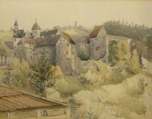 A Continental Hillside Castle by James Duffield Harding