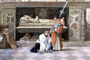 Altar Boys in a Church Interior by Jose Villegas Cordero