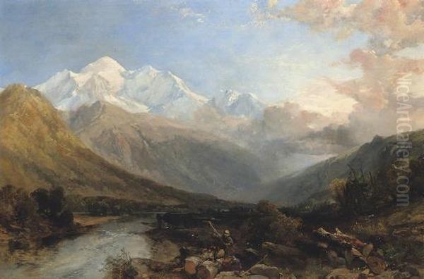 Mont Blanc From Between St. Martin And Sallanches - view 1