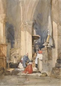 Des Figures Agenouillees Dans L'eglise De Polignac