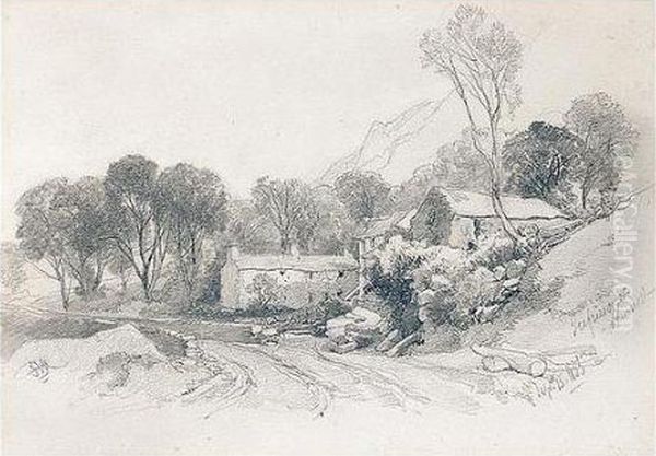 Cottages At Trefriw, Carnarvonshire, Wales - view 1
