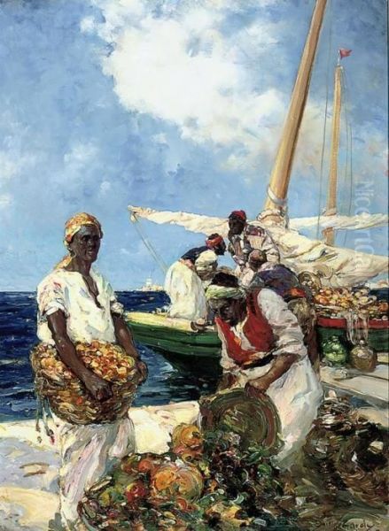 Unloading Fruit On The Quayside - view 1