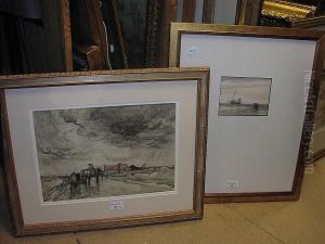 Landscape With House, Horse And Cart, Signed Lower Right And Dated '14, Watercolour