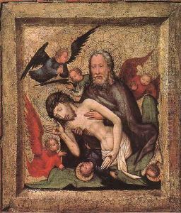 The Holy Trinity 1430 by Master of the Votive Picture of Sankt Lambrecht