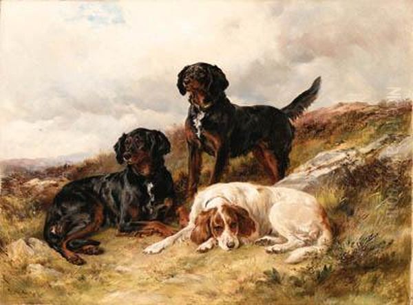 Three Setters In A Landscape - view 1