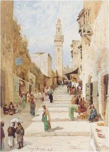 Figures On A Street In Jerusalem