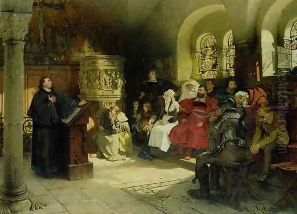 Luther Preaches using his Bible Translation while Imprisoned at Wartburg, 1882 - view 1