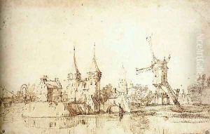 The Oostpoort East Gate at Delft 1625-30 by Jan van de, II Velde