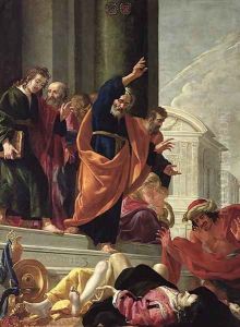 The Death of Sapphira and Ananias, c.1632 by Aubin Vouet