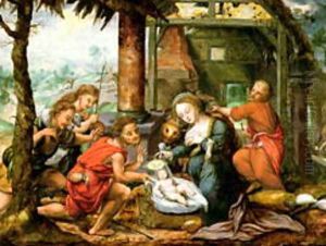 Adoration of the Shepherds by Verbeeck or Verbeecq, Franz