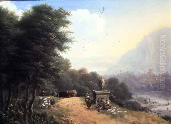 Landscape with laundry women - view 1