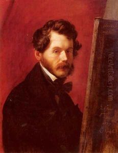 Portrait Of Friedrich von Amerling by Carl Christian Vogel von Vogelstein