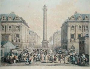 Charles-Ferdinand de France 1778-1820 Duc de Berry returning to the Tuileries through the Place Vendome, 1814 by Nicolas Joseph Vergnaux