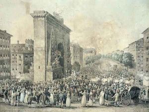 Entrance of Louis XVIII 1755-1824 through the Porte Saint-Denis, 1814 by Nicolas Joseph Vergnaux