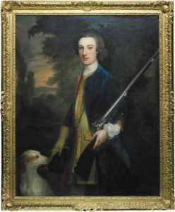 Portrait Of A Gentleman With A Dog And Gun