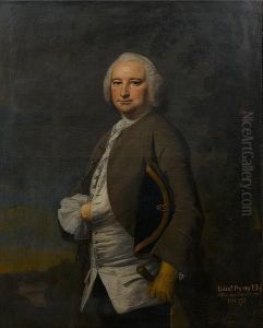 Portrait Of Edmund Pytts, Mp For
 Worcestershire 1741, Three-quarter-length, Standing In A Grey Coat And A
 Tricorn Hat Under His Arm