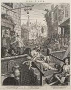 Beer Street &amp; Gin Lane (paulson 185/6) by William Hogarth