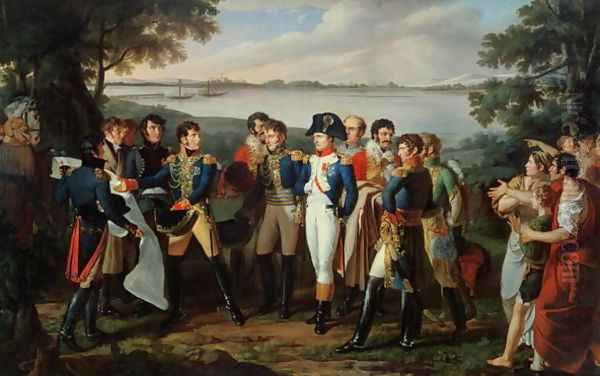 Napoleon 1769-1821 Orders the River Danube to be Bridged at Ebersdorf in order to Reach the Island of Lobau on 19th May 1809 - view 1
