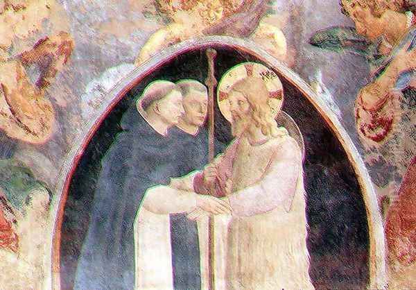 Christ welcoming two Dominican friars, lunette - view 1
